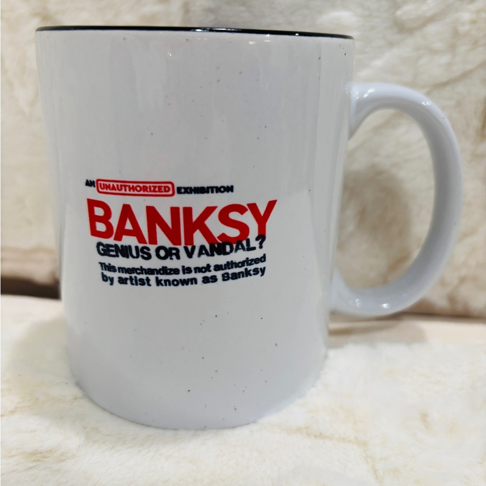 Banksy Fans! 'Unauthorized Exhibition: Genius or Vandal?' Mug - Picture 3 of 11
